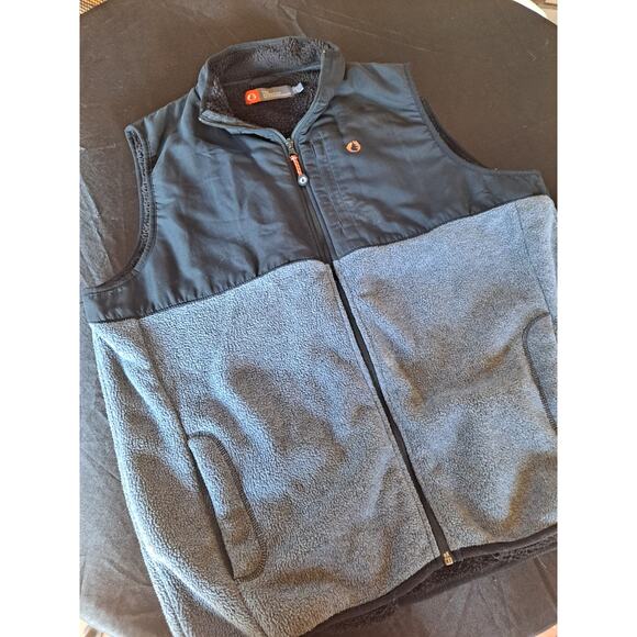 THE AMERICAN OUTDOORSMAN BONDED POLAR FLEECE FULL ZIP VEST size L BLK/GREY - Picture 4 of 5
